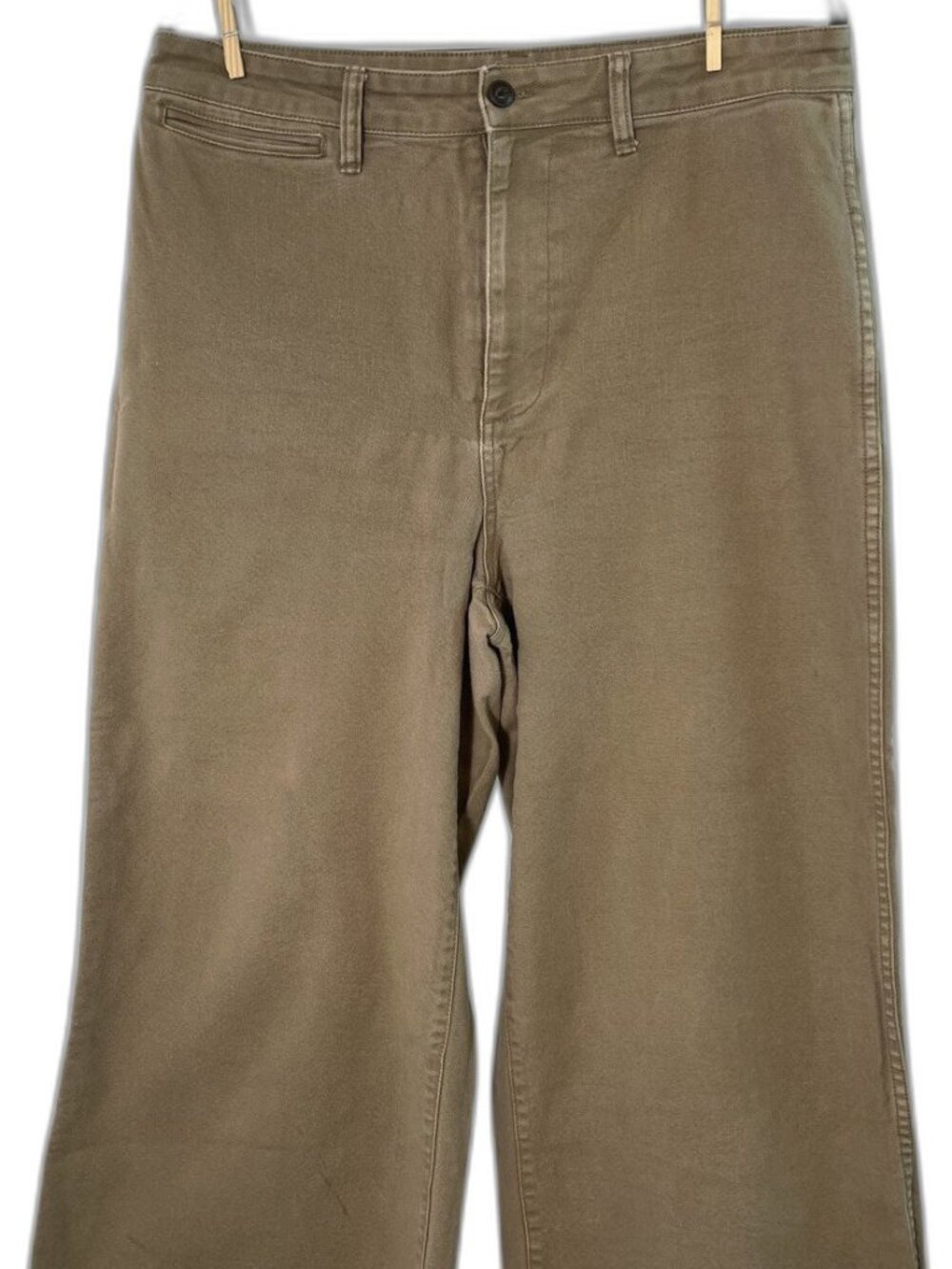 Madewell Women's Khaki Denim Cotton Blend Pants Si